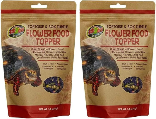 Zoo Med Tortoise & Box Turtle Flower Food Topper 1.4 oz - Pack of 2