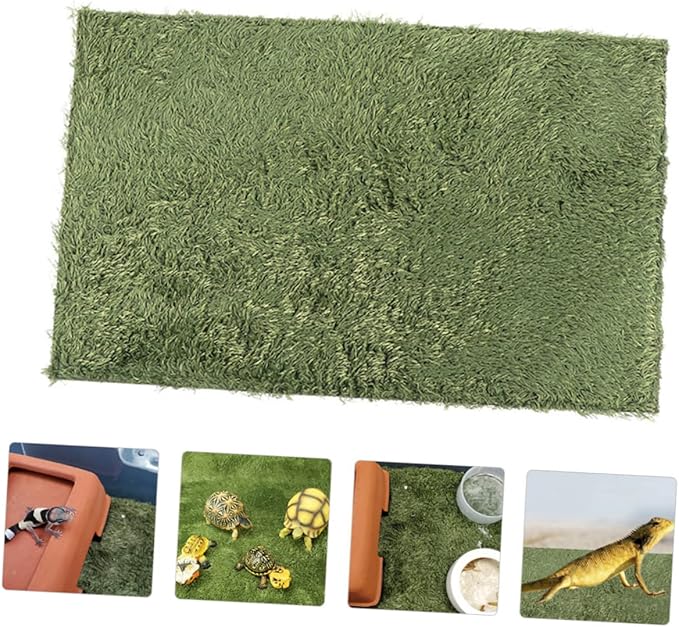 Reptile Carpet Mat for Terrarium Lifelike Fake Grass for Lizards Tortoises and Frogs Moisture Retaining Reusable Substrate for Reptile Habitats