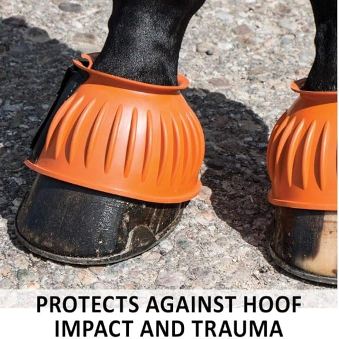 Dura-Tech Ribbed Rubber Double Lock Bell Boots for Horses | Ultimate Horse Protection | Heavy-Duty Impact Shield | No-Rub Design | Secure Double Lock Closure