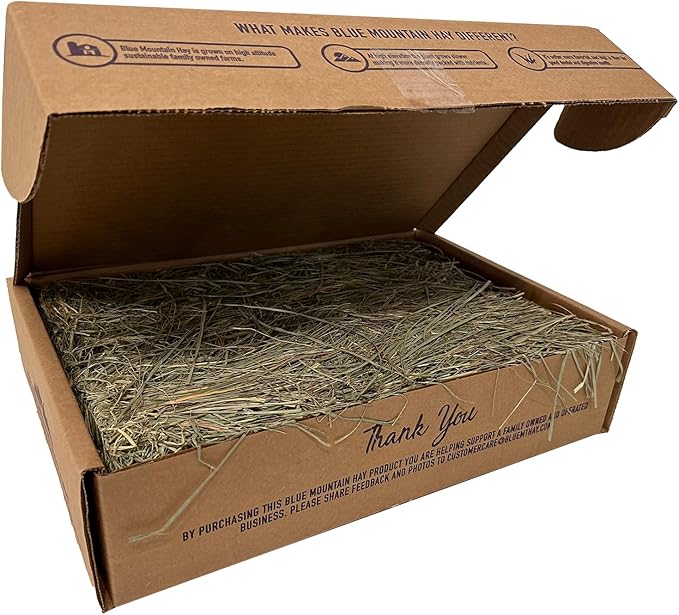 Blue Mountain Hay High Altitude Orchard Grass Hay Pet Food (5 lb) - Fresh, Soft & Leafy, High Fiber Nutrition - Sweet Aroma, Additive-Free, Supports Digestion, Dental Health & Natural Foraging