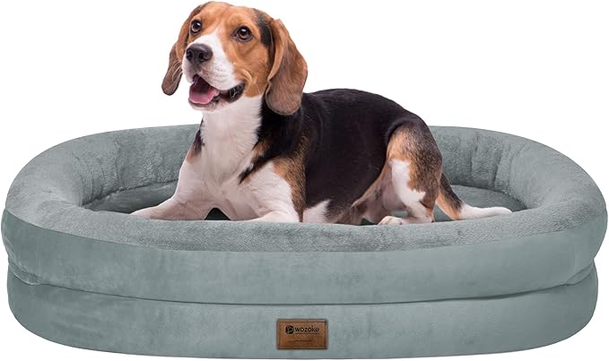 Orthopedic Dog Bed for Medium Dogs, Waterproof Dog Bed with Removable Bolsters, Egg Crate Foam Pet Couch for Medium Size Dog with Machine Washable Cover & Non-Slip Bottom, Grey