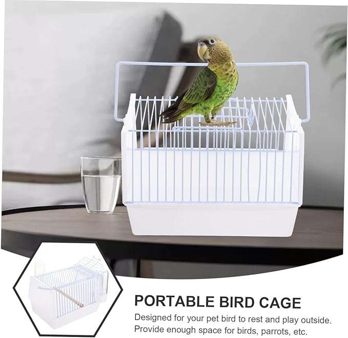 Sosoport 1set Portable Bird Cage for Parrots Comfortable Travel Carrier for Birds for Hiking Shopping Camping Made of