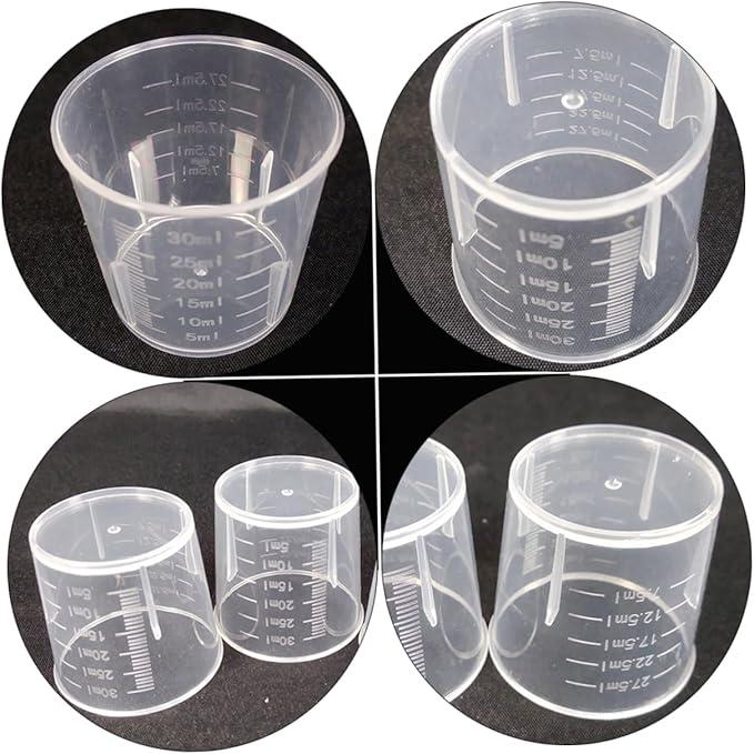 100Pcs Reptile Measuring Cups Food Water Scale Cups for Easy Feeding for Pets Washable for Bearded Dragons Geckos and Lizards