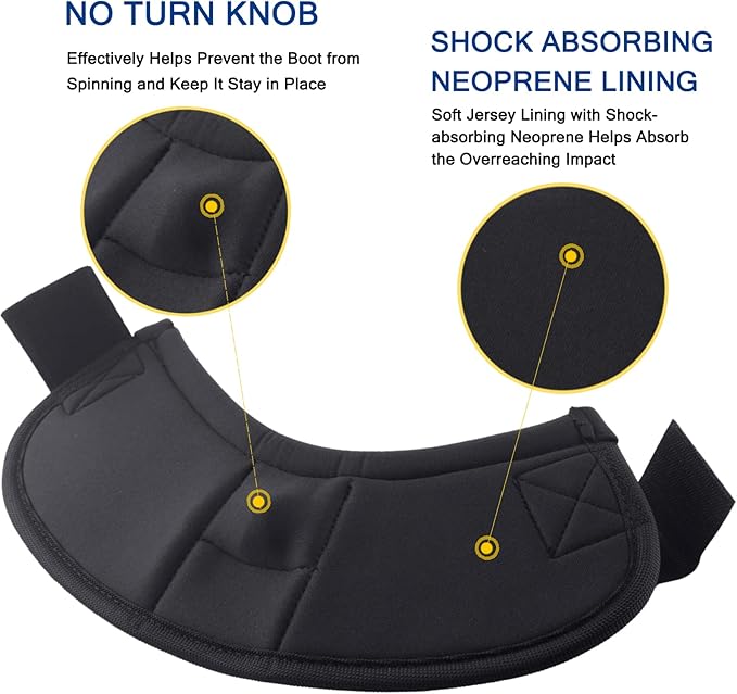 Equine Ballistic Overreach Bell Boots, No-Turn Horse Hoof Protection Boots (Sold in Pairs) Black Medium