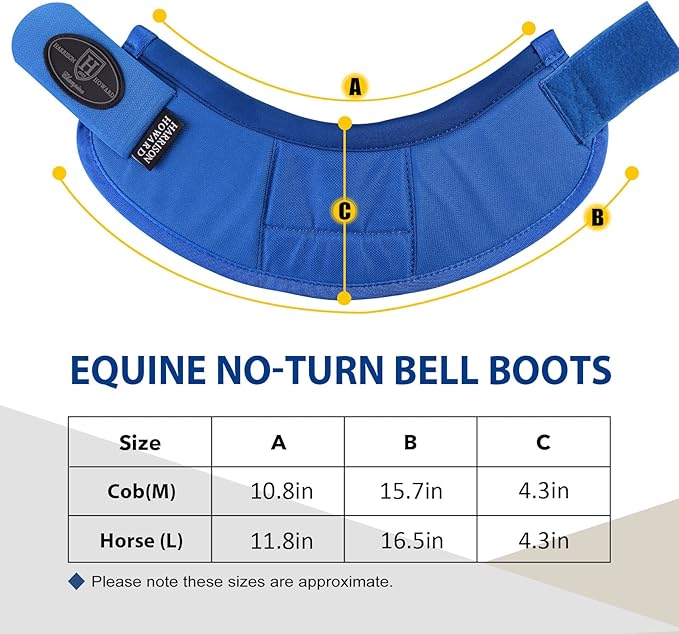 Harrison Howard Horse Bell Boots Overreach Bell Boots No-Turn Bell Boots for Horse-Durable Protective Hoof Boot