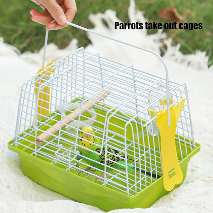 Portable Outdoor Bird Carriers with Handle for Parakeets Lovebirds Easy to Spacious Design Budgies Cage