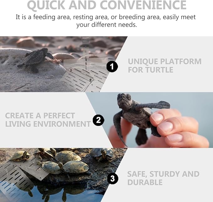 VANZACK Hanging Acrylic Turtle Basking Platform, Transparent Resting Terrace for Aquarium Habitat, Easy Installation, 11.41x8.66x9.44 Inches