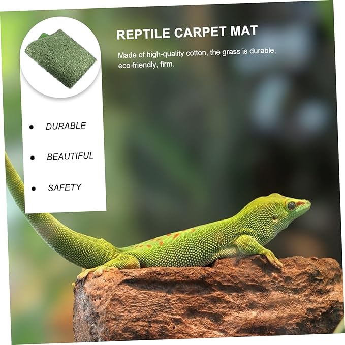 2pcs Moss Reptile Carpet Mat Substrate Liner for Lizard Amphibian Habitat Cushion Soft Breathable Terrarium Bedding