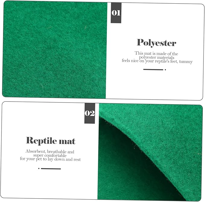 KESYOO 2Pcs Wear Resistant Household Reptile Carpet Absorbent Tortoise Bedding Mat for Snakes Lizards and Terrarium Use