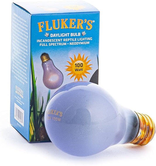 Fluker's Incandescent Reptile Lighting, Full Spectrum Daylight Bulb for Reptiles, Made with Neodymium, Provides Infrared Light, 100-Watt