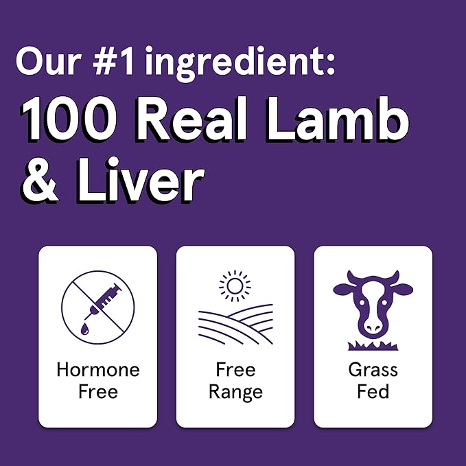 Real Meat Dog Treats - Three 12oz Bag of Bite-Sized Air-Dried Lamb & Liver Jerky for Dogs - Grain-Free Jerky Dog Treats Made up of 95% Quality, Free-Range, Grass Fed Lamb - All-Natural Dog Treats