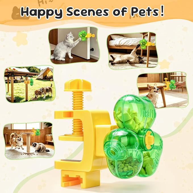 Cat Toy for Indoor Cats, Clover Shape Treat Dispenser,Interactive Puzzle cat Toy for IQ Training,Enrichment Toys as Gifts for Pupies???Cats,Dogs - Image 3