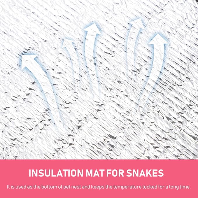 balacoo 2 Pcs Reflective Insulation Reptile Mat - 11.8" Under Tank Thermal Film for Snake Lizard Turtle - Maximizes Warmth for Reptile Heat Pad & Heat Tape