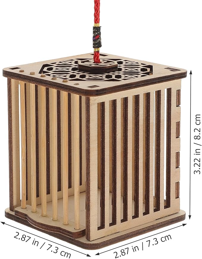 FRCOLOR 1pc Cage Cricket Cage Transport Habitat Reptiles Outdoor Cricket Nature Exploration Toy Reptile Terrarium Mini Pets Pet Supplies Wooden Travel Hanging