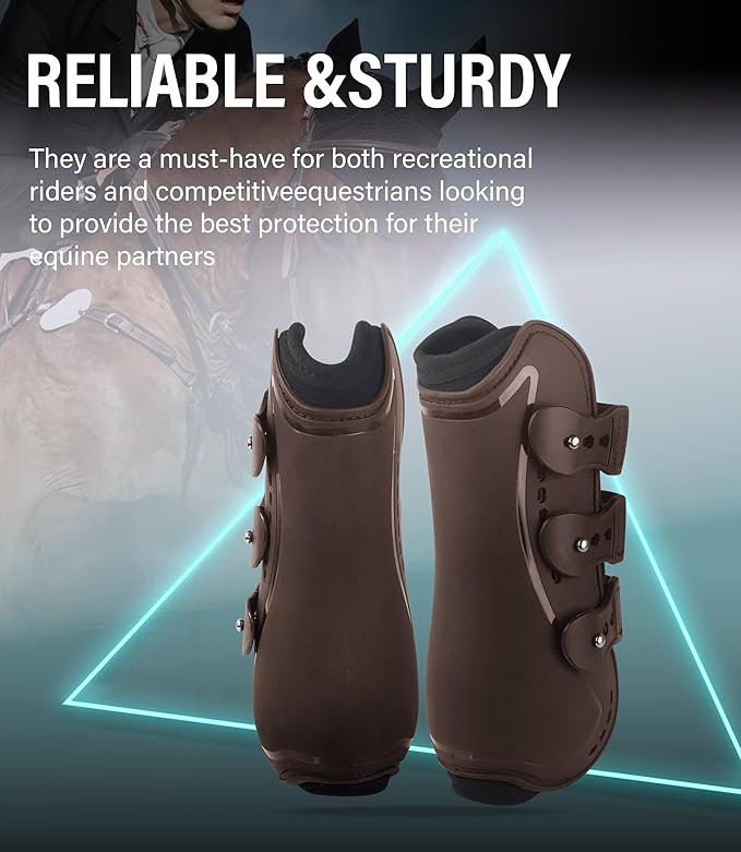 Horse Tendon Boots, Fetlock Boots & Open Front Boots for Jumping, Set of 4, Horse Protection Leg Guard