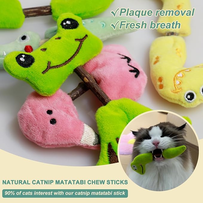Interactive Catnip Toys for Indoor Cats, Silvervine Sticks for Cats & Cat Chew Rope Toy for Teeth Cleaning, Cat Crinkle Balls for Kitten Training and Play, Cat Toys Set for All Breeds 7Pack - Image 6