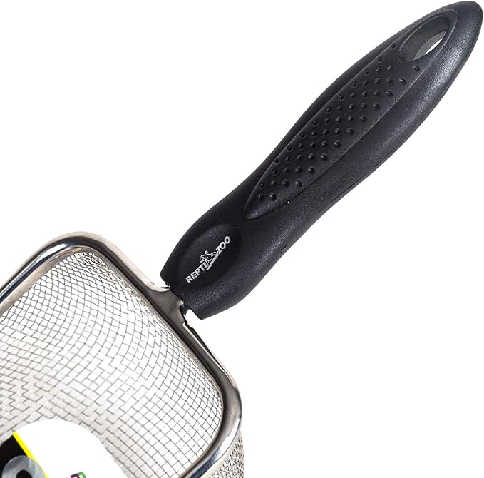 REPTI ZOO Reptile Sand Stainless Steel Fine Mesh Reptile Substrate Metal Sand Shovel Terrarium Substrate Long-Lasting Litter Cleaner Corner Scoop