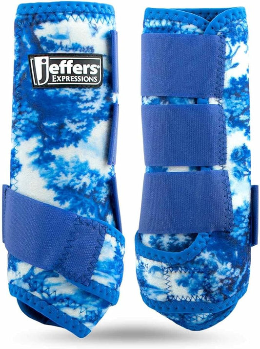 Jeffers Expression Protective Horse Boots, 1 Pair, Large - Safe Neoprene Leg Guards, Durable Strap Closures, Front & Hind Support, Equestrian Accessories for Travel & Riding - Equestrian Toile