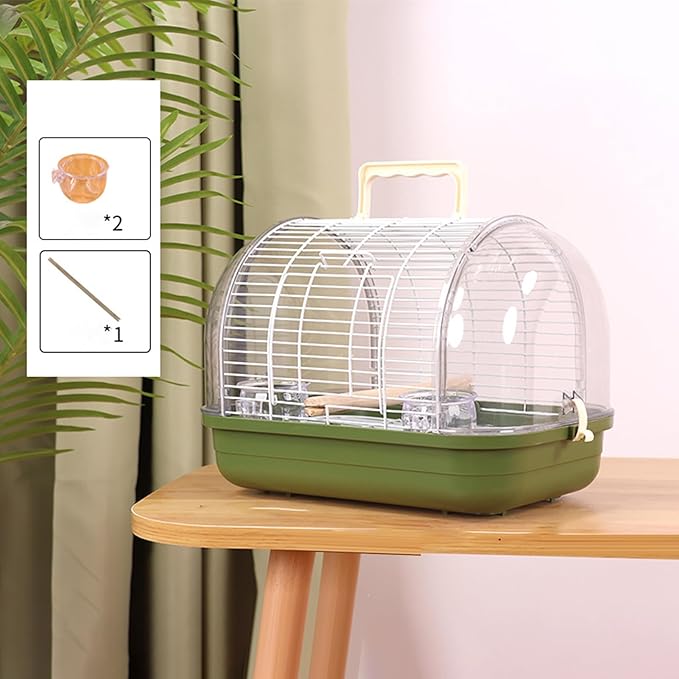 Travel Bird Cage - Transparent Bird Travel Carrier - Full View Cockatiel Cage | for Indoor Outdoor Balcony Living Room Park Parakeet Conure Canary Lovebird