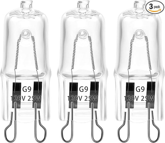 3 Pack Replacement G9 Basking Spot Heat Lamp for Chickens, Tiny Clear Bulbs Beads (25 Watt)