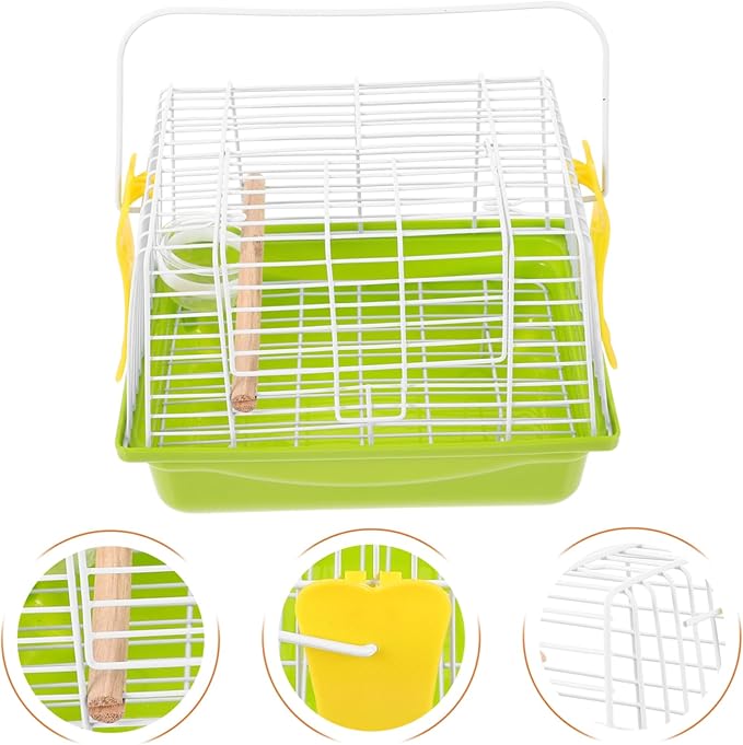 POPETPOP 1 Set Portable Parrot Travel Cage with Comfortable Handle Breathable Design for Birds for Parakeets and Cockatiels Convenient for Travel and Outdoor Use