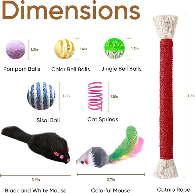 Cat Toys for Indoor Cats, 34 Pack Interactive Cat Toy Set for Kitten - Image 3