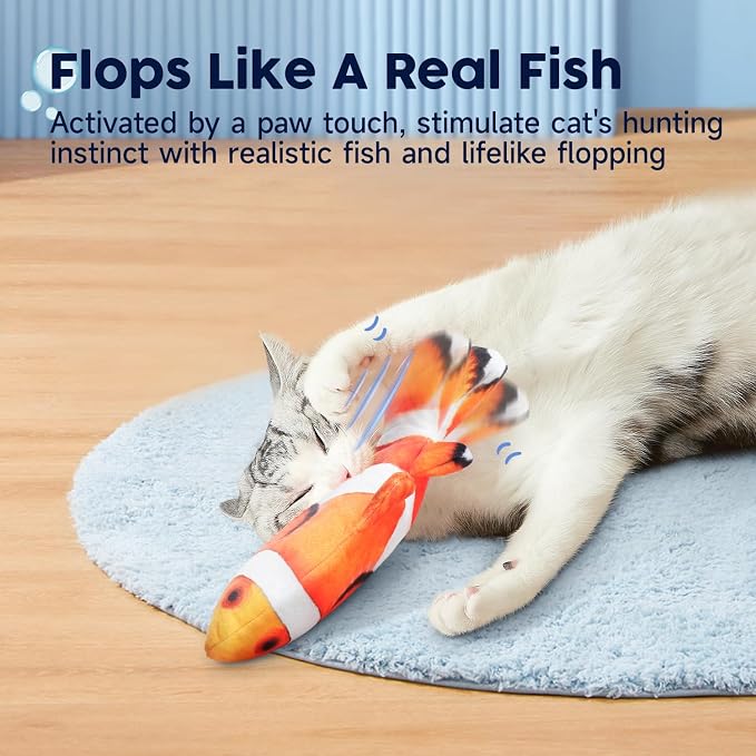 Potaroma Cat Toys Flopping Fish with SilverVine and Catnip - Image 2