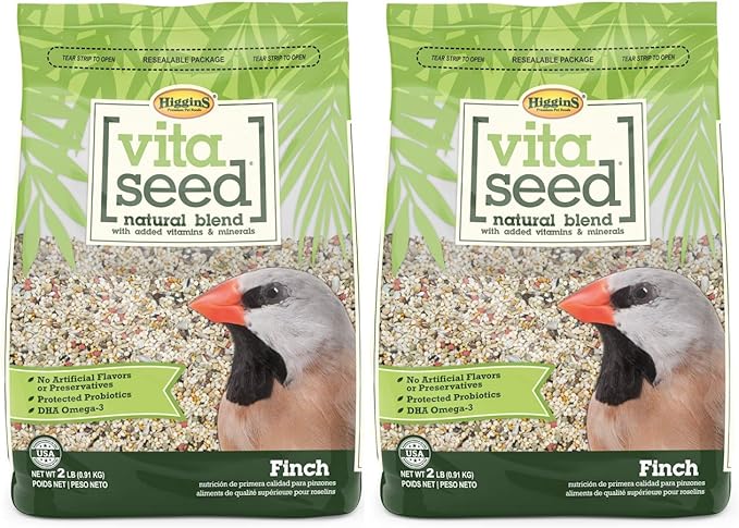 Higgins 2 Pack of Vita Seed Natural Blend Finch Food, 2 Pounds Each