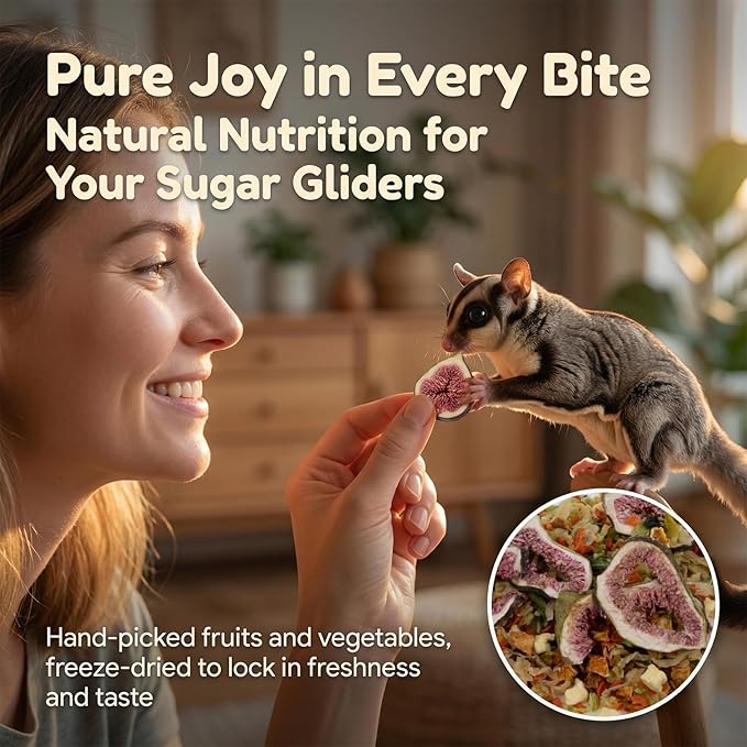 RAINFLOW High Calcium Dried Fruit & Vegetable - Birds & Small Pet Food Mix for Sugar Glider, Bird, Hamster, Parrot Treats Blend, Calcium Supplement for Bearded Dragon, Guinea Pig, Rabbit & More