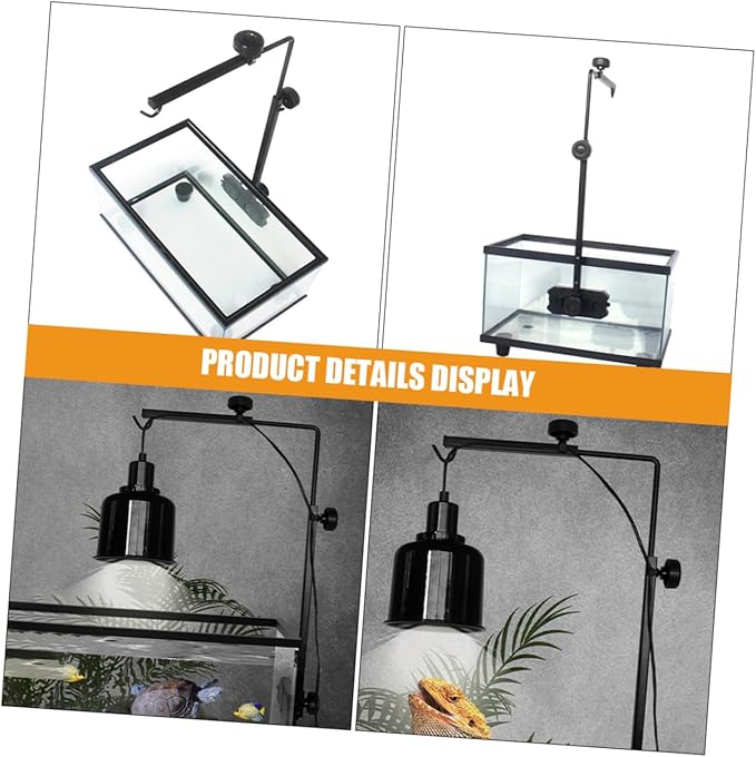 Reptile Heat Lamp Fixture Bracket Sturdy Fish Tank Light Mounting Stand for Turtles Lizards Basking Support for Aquarium Lighting Needs