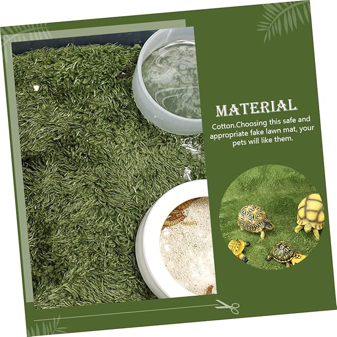 GALPADA Reusable Fake Moss Carpet PET Mat for Reptile Terrarium Liner Moisture Retaining Amphibian and Turtle Bedding Non-Adhesive Reptile Accessory