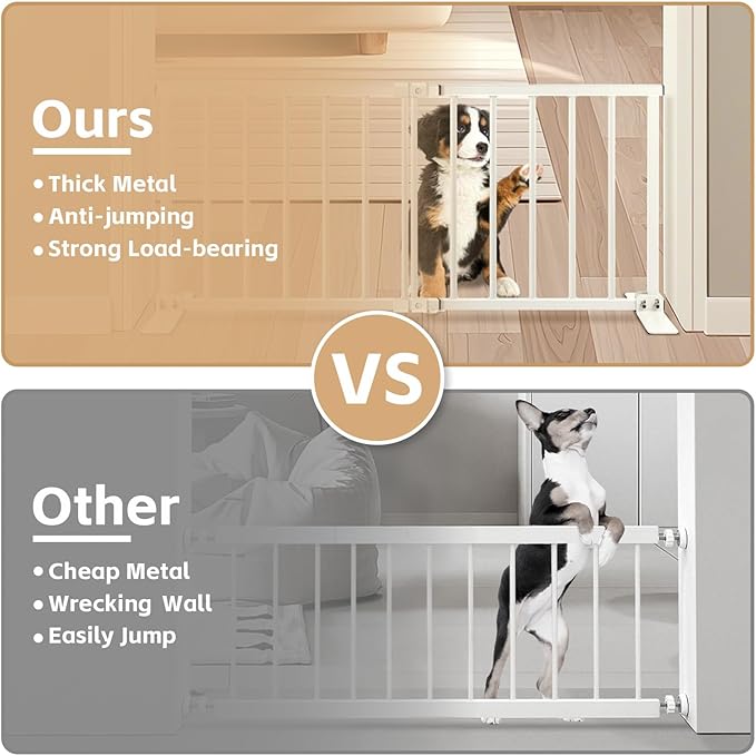 Freestanding Short Dog Gate - No Drill Pressure Mount, 13" Tall Small Pet Gate Easily Step Over, 16"- 30'' Width Expandable Metal Small Puppy Gate for Stairs, Doorways, Kitchen, House, Indoor/Outdoor