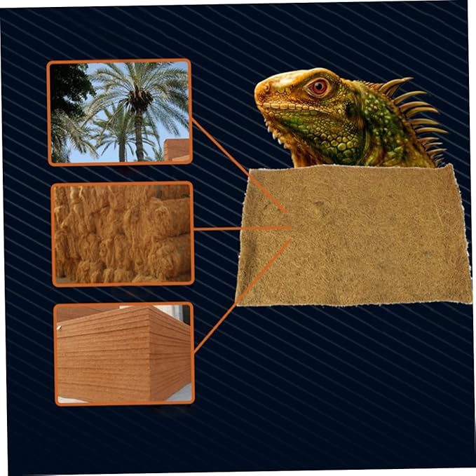BESPORTBLE Coconut Fiber Substrate Mats Reptile Terrarium Bedding Tortoise Enclosure Accessories