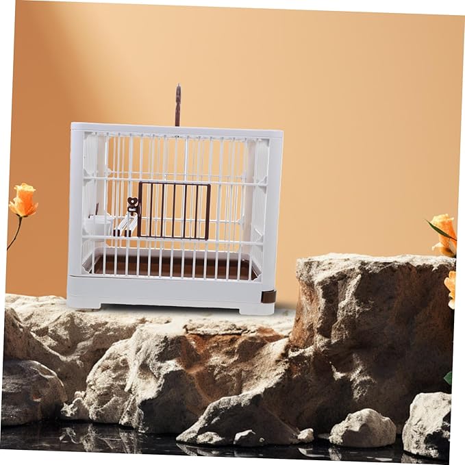 Bird Travel Cage for Parrots Portable Carrier Handle Perch Stand Bird Cage