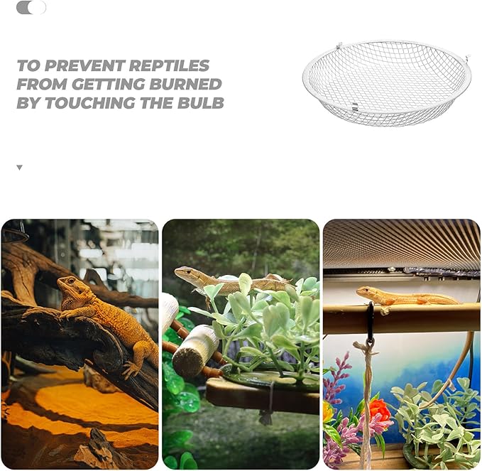 Mipcase Reptile Heat Lamp Cover 8.5 Inch Reptile - Scald Mesh Lampshade Box Insulation Shade Protection Guard for Pet Snake Lizard Turtle