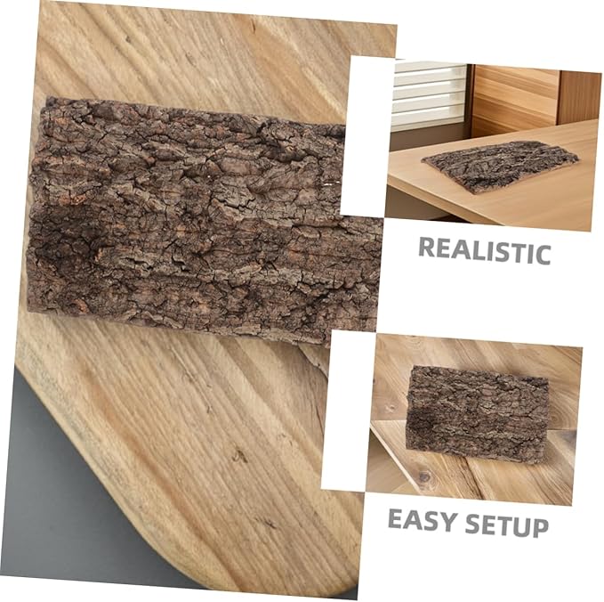 2pcs Natural Reptile Bark Bedding Backdrop for Terrarium Cork Substrate for Snakes Spiders Bearded Dragons Geckos and Crabs