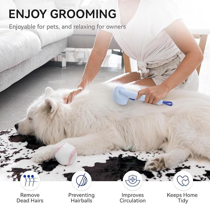 aumuca Skin Friendly Self-Cleaning Slicker Brush for Dogs & Cats, Gentle Pet Grooming Tool for Shedding & Deshedding, Efficient Hair Remover for Long & Short Haired Pets - Image 4