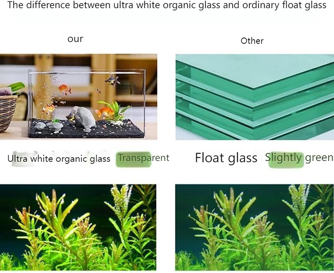 Acrylic Fish Tank One-Piece Fish Tank Household Rectangular Transparent Suitable for Living Room, Office (with Lid)(40 Extra Large)