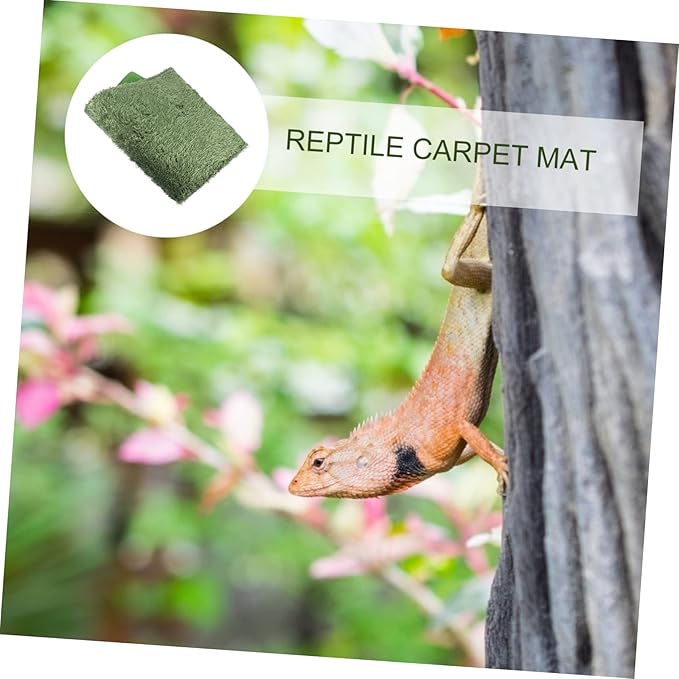 COLLBATH 2pcs Tortoise Carpet Simulation Moss Terrarium Substrate Gecko Tank Accessory Comfortable Heat Retaining