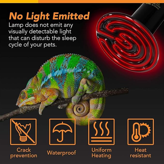 Simple Deluxe 150W Reptile Ceramic Heat Bulb with 8.5 Inch Clamp Lamp and Digital Thermostat Controller Combo Set for Incubating Chicken & Amphibian Pet, 2 Pack