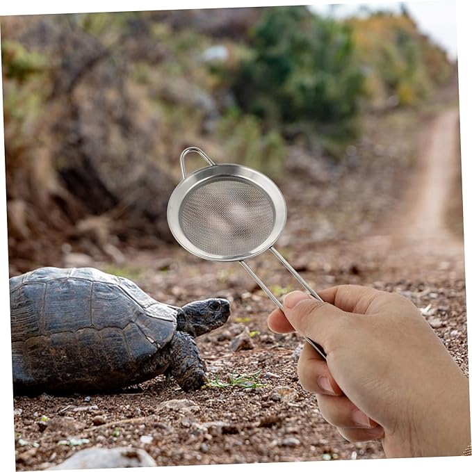 Mipcase 4pcs Stainless Steel Reptile Sand Shovel Litter Cleaner for Tortoises and Lizards Fine Mesh Sifting Tool for Efficient Excrement Removal