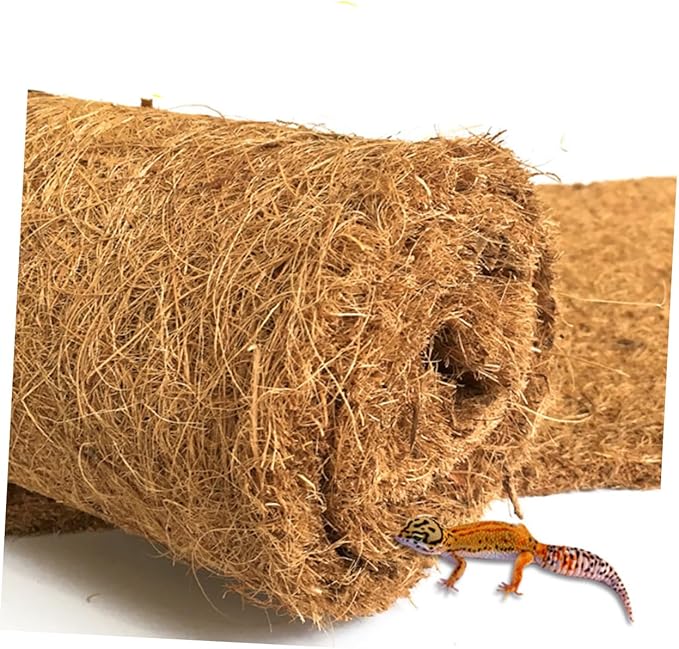 2pcs Natural Coconut Fiber Reptile Mat Breathable Tortiose Pet Bedding Liner Brown Coir Substrate for Terrarium Habitat