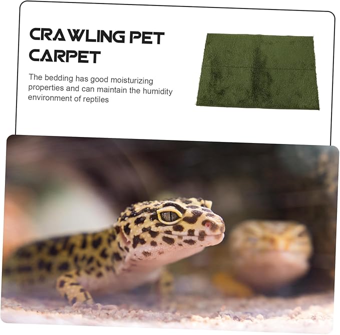 Reptile Carpet Terrarium Liner Moisture Retaining Faux Grass Mat for Snakes Tortoises and Frogs Easy-Clean Substrate for Terrariums