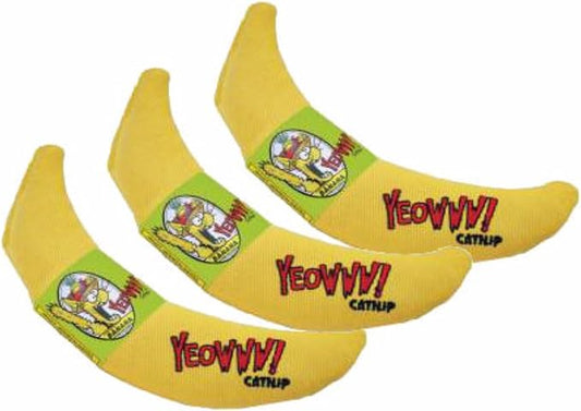 Yeowww! 100% Organic Catnip Toy, Yellow Banana 3 Pack by YeowwwCatnip