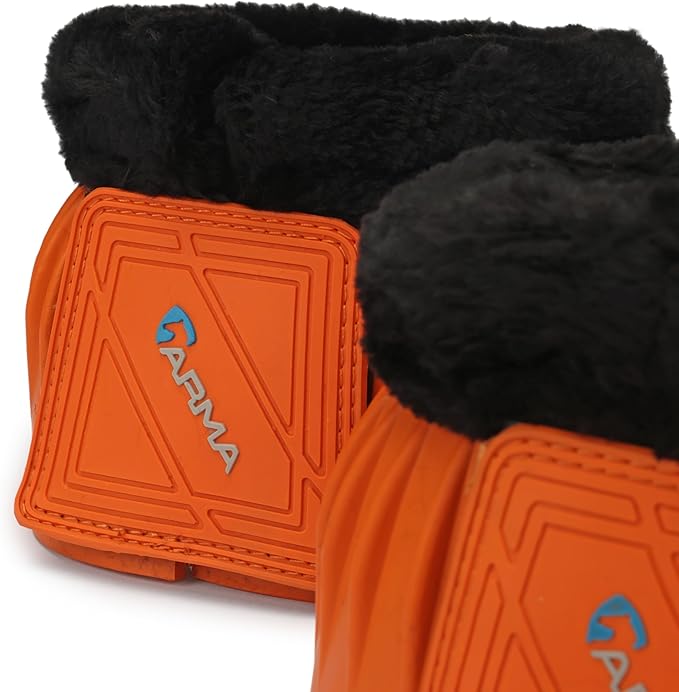 Shires ARMA Fleece Trim Bell Boot (Orange, Pony)