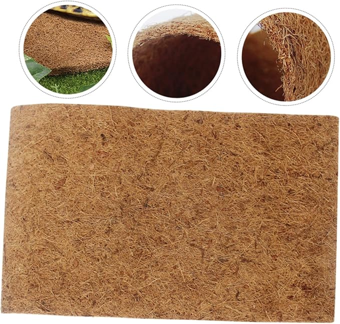 BESPORTBLE Turtle Lizard Tank Bedding Coconut Substrate for Reptile Thermal Insulation Pad Easy to Clean Soft Comfortable Mat for Reptile Enclosure