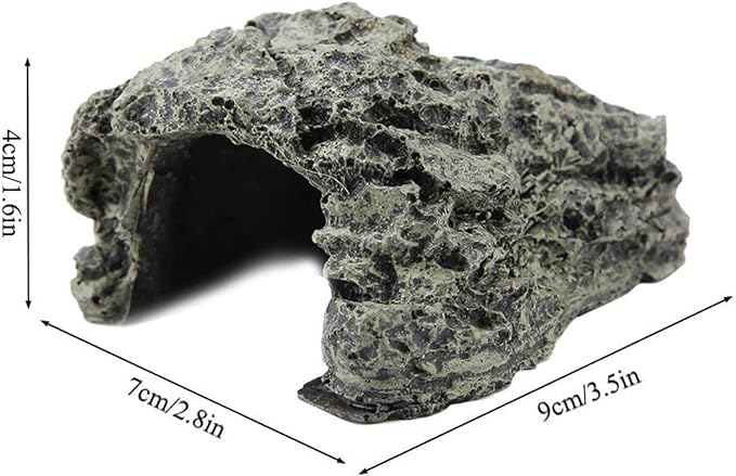 KUIDAMOS Reptile Rock Hide Cave reptile hides and caves Reptile Hiding Habitats Cave, Ideal tortuguero for Small Lizards, Frogs, Turtles, Frogs, Snakes(S) Terrariums