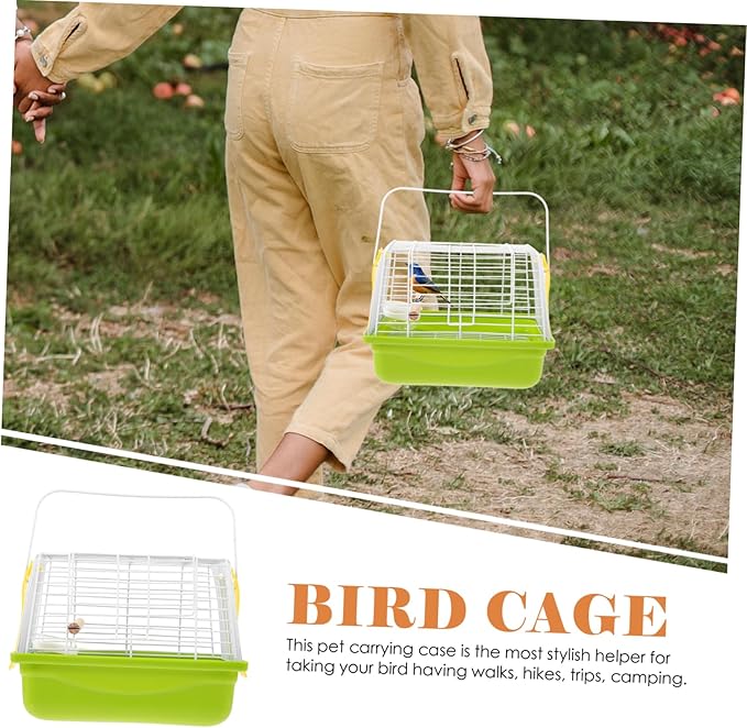 Mipcase 1Set Portable Metal Bird Carrier Travel Cage for Parrots Birds Lightweight Design Secure Comfortable for Outdoor Use for Parakeets Pet Birds