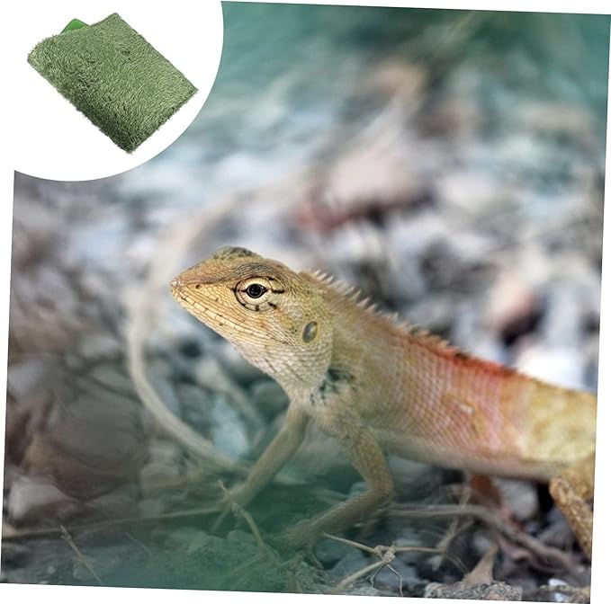 TOYANDONA 2Pcs Moss Reptile Carpet Substrate Liner for Terrarium Durable and Washable Habitat Mat for Snakes Lizards Turtles and Amphibians for Bearded Dragon and Crested Gecko