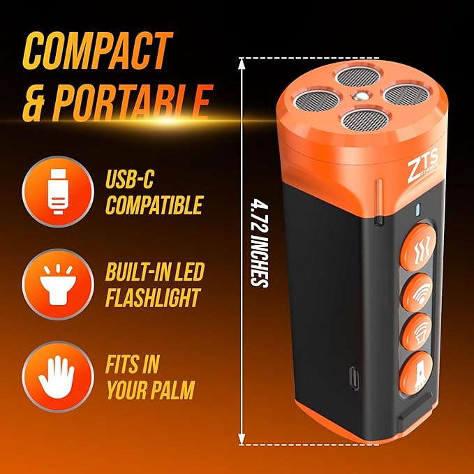 Dog Bark Deterrent Device Ultrasonic Anti Barking Device for Dogs with Flashlight Beep 35ft Range USB-C Rechargeable Humane Bark Control Training Tool for All Breeds with Whistle Belt Clip & Bag